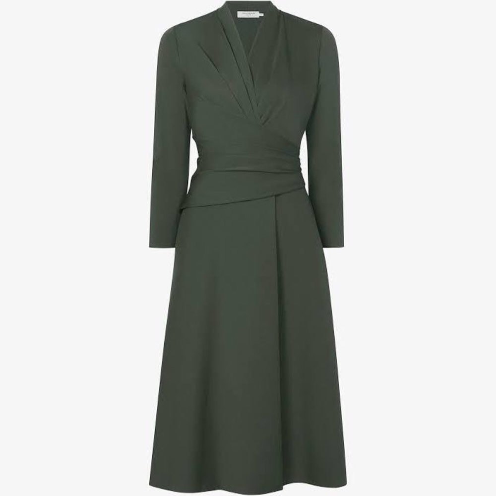 MM Lafleur Stretch Crepe Carly Dress in Dark Aloe - NWOT - Size 2 - Picture 2 of 4